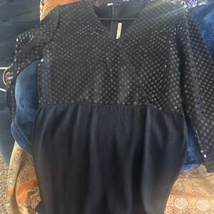 St. John Collection Black Checkered Dress